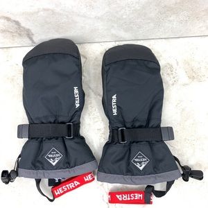 Hestra Women Size 6 Small Ski Mittens Mitt Black Fleece Lined Snow Winter Gloves